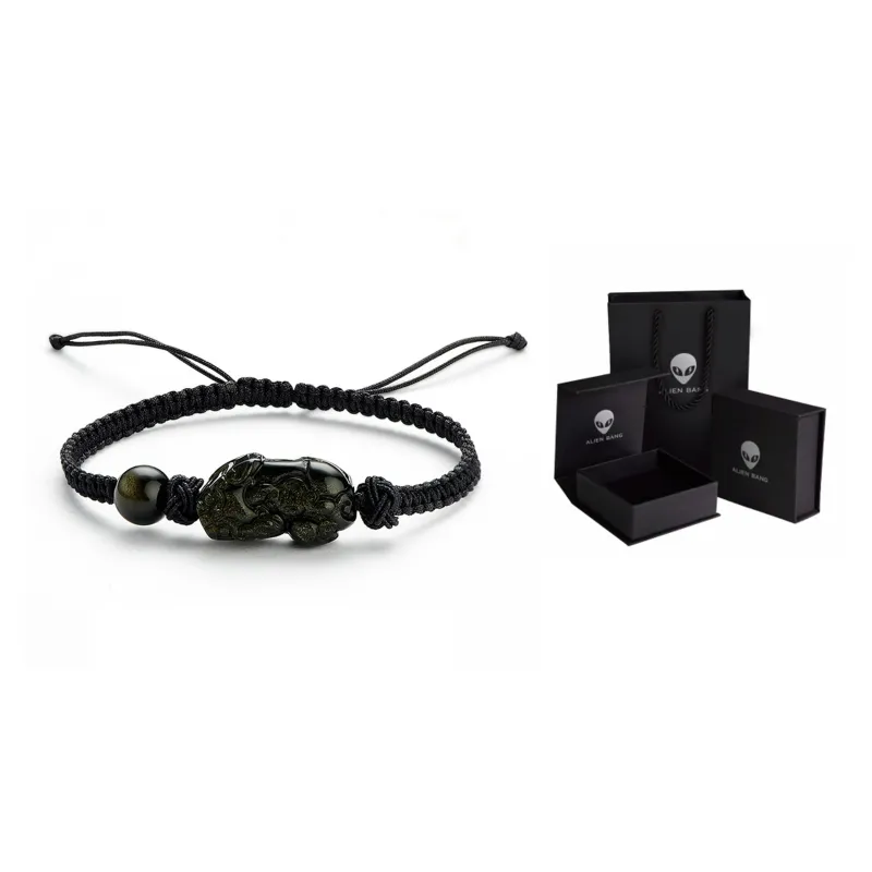 ALIEN BANG Obsidian Bracelets Men's-0
