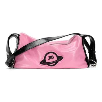 JELLYTOYBOY Cow Leather Starry Bag Pillow Bag Crossbody Bag Shoulder Bag Large Size Unisex Pink/White