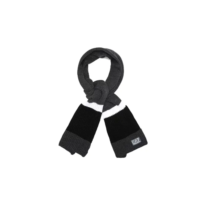 EMPORIO ARMANI Knit Scarves Men Gray/Black-0