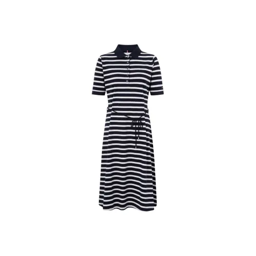 Tommy Hilfiger Short-Sleeved Dresses Women's Navy Blue White Striped