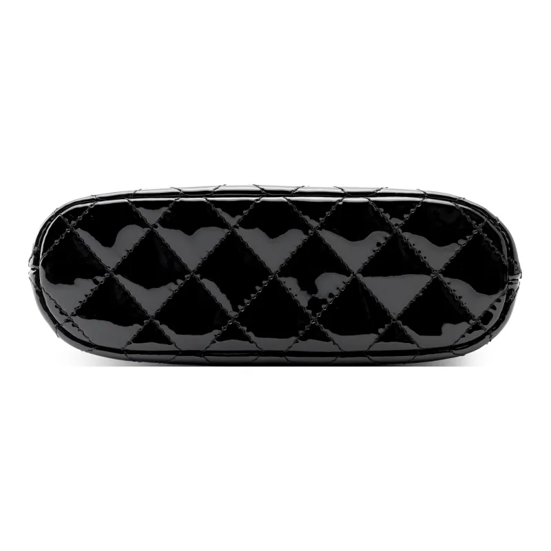 CHANEL Patent Leather Calfskin One Shoulder Crossbody Handbag Clutch Women's Black-3