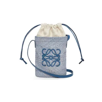 LOEWE Anagram Fabric Shoulder Bag Crossbody Bag Handbag Regular Women's Denim Blue