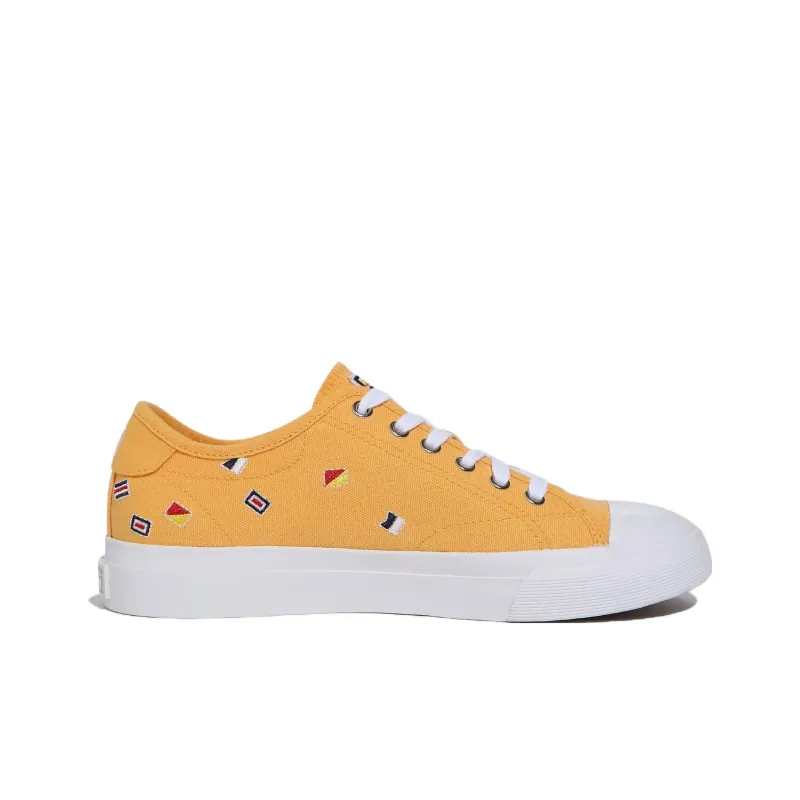 FILA Classic Kicks B V3 Anti Slip Wear Resistant Low Top Skateboard Shoes Unisex Yellow White Korean Style-1