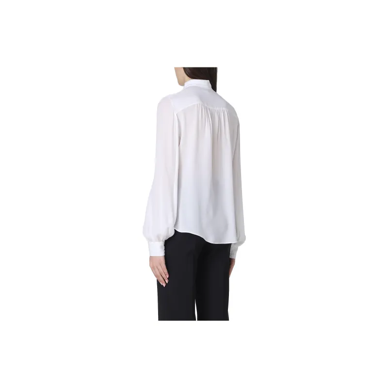 MOSCHINO Pussy bow Collar Silk Blouse-1