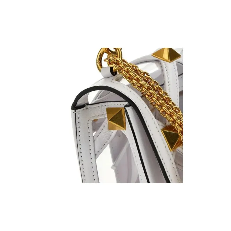 Valentino Leather Handbag Large Size Women's White-5