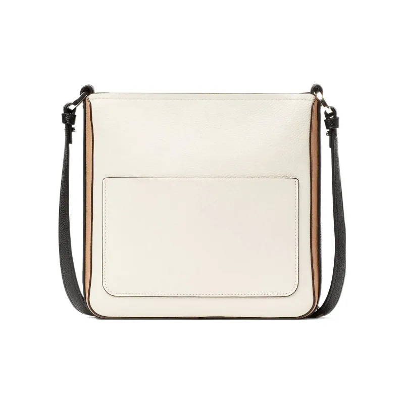 Kate Spade Hudson Litchi Grain Leather Messenger Bag Shoulder Bag Crossbody Bag Small Size Women's Cream White/Black-2