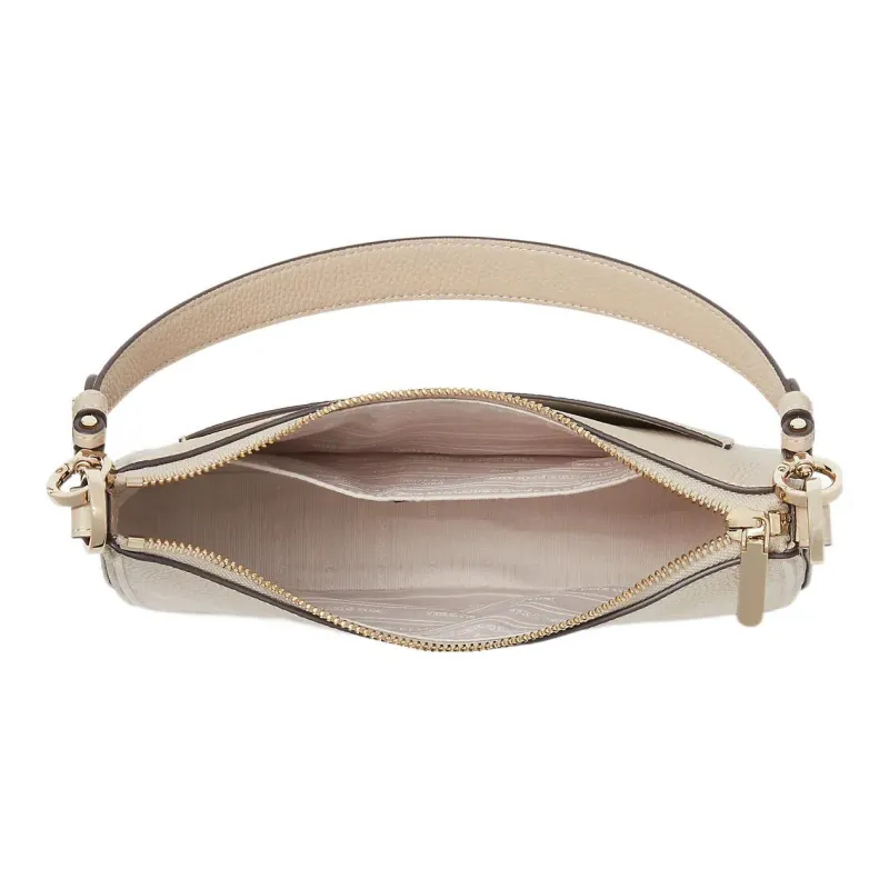 Kate Spade Hudson Litchi Grain Leather Saddle Bag Portable Crossbody Bag Shoulder Bag Women's Light Khaki-3