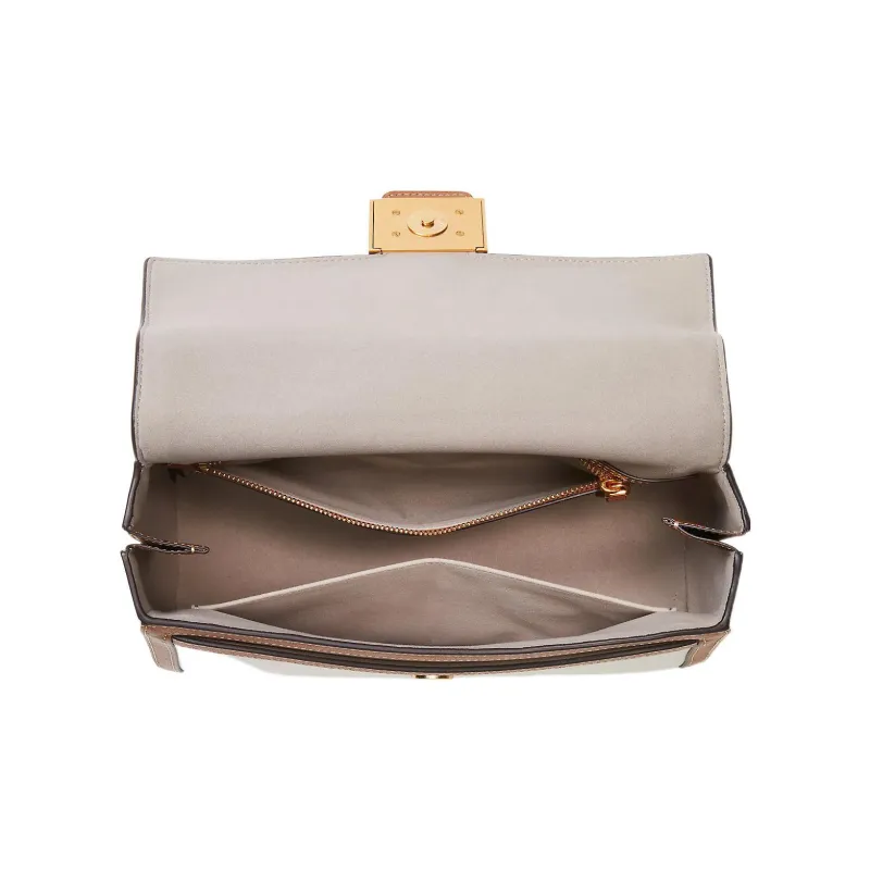 Kate Spade Katy Leather Shoulder Bag Crossbody Bag Handbag Medium Size Women's Cream White/Brown-2
