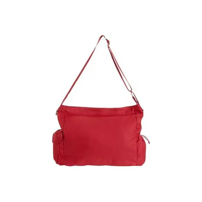 Supreme Waterproof Cotton Nylon Messenger Bag, Shoulder Bag, Crossbody Bag Unisex Red-3