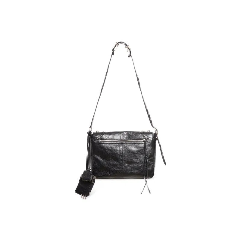 Balenciaga Le Cagole Fine Grained Sheepskin Shoulder Bag, Crossbody Bag Medium Size Men's Black-3