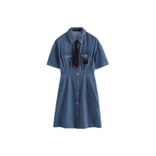 Inman Short-Sleeved Dresses Women's Denim Blue