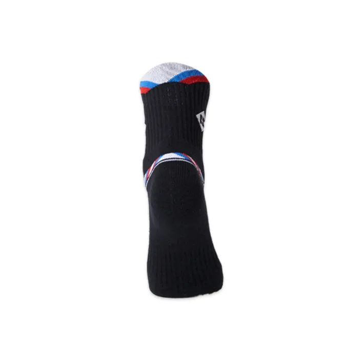 KUMPOO Sports Socks White Black Powder Cotton Badminton Men's Wear Resistant Slip Resistant-5
