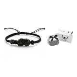 Gold Sheen Obsidian Rope Bracelet, Houndstooth Box