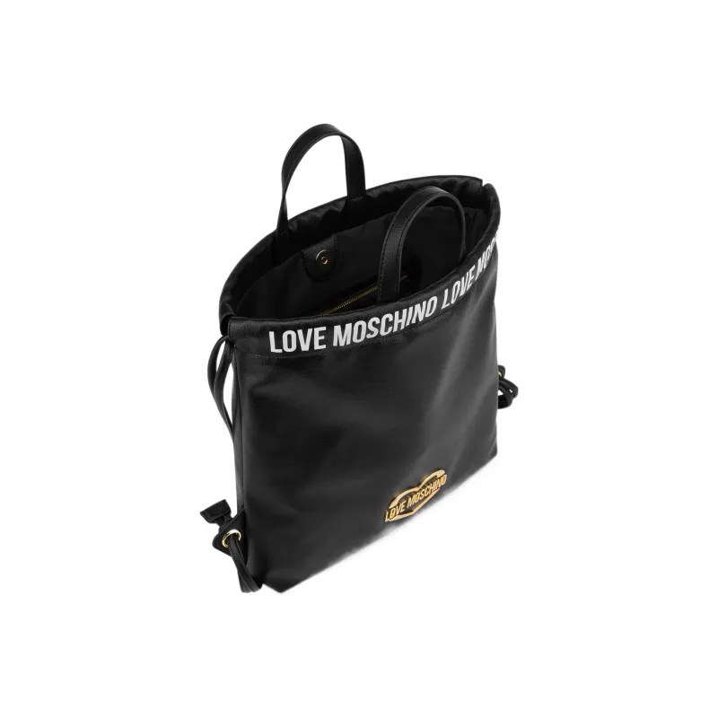 LOVE MOSCHINO Polyurethane Bucket Bag Backpack Women's Black-2
