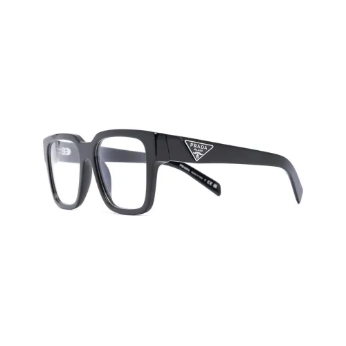 PRADA Eyewear Triangle-logo Plaque Square-frame Glasses