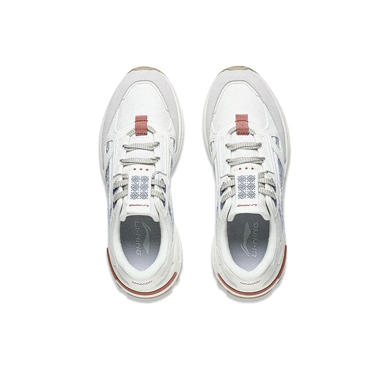 LiNing Wind Rider 2.0 Anti Slip Wear Resistant Low Top Sports Casual Shoes Men's Ecru-2