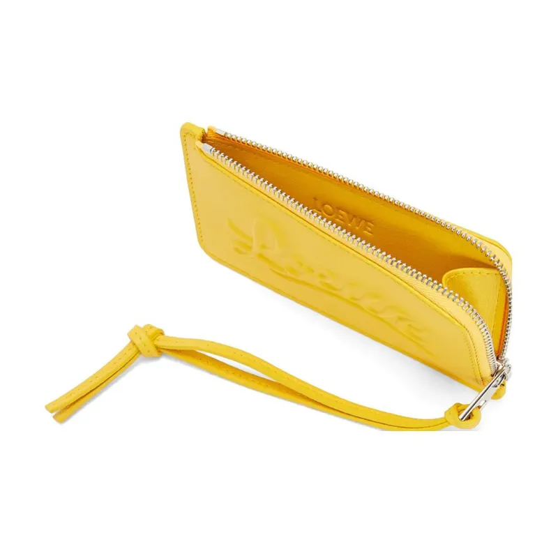 LOEWE Cow Leather Card Holder Tubas Women's Yellow-2