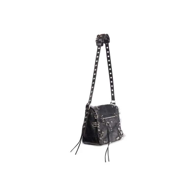 Balenciaga Le Cagole Fine Grained Sheepskin Shoulder Bag, Crossbody Bag Medium Size Men's Black-2