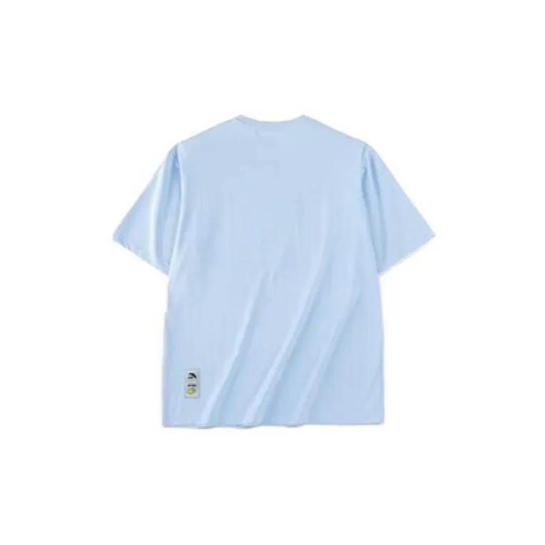 Anta x SMILEYWORLD T Shirt Unisex Cloud Fabric Blue-1