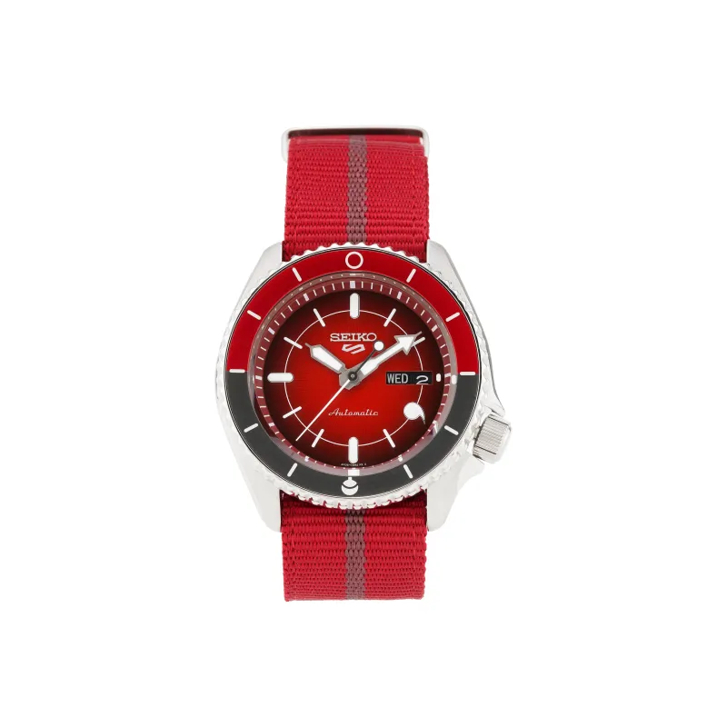 SEIKO Naruto Boruto Collection Automatic Mechanical Movement Nylon Strap Watch 46mm Unisex Red Watch Dial SBSA089-0