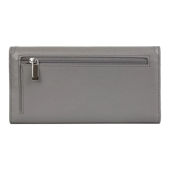 TUMI Patent Leather Card Holder Wallet Regular Men's Light Gray-2