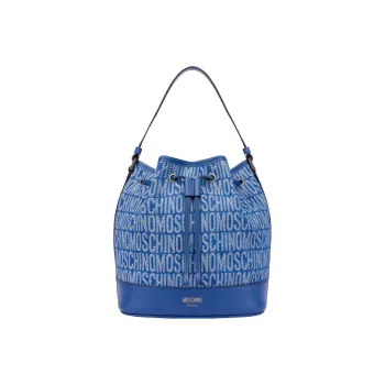MOSCHINO Denim Bucket Bag With Detachable Strap Crossbody Bag Shoulder Bag Women's Blue