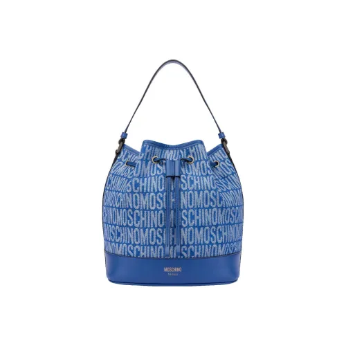 MOSCHINO Denim Bucket Bag With Detachable Strap Crossbody Bag Shoulder Bag Women's Blue