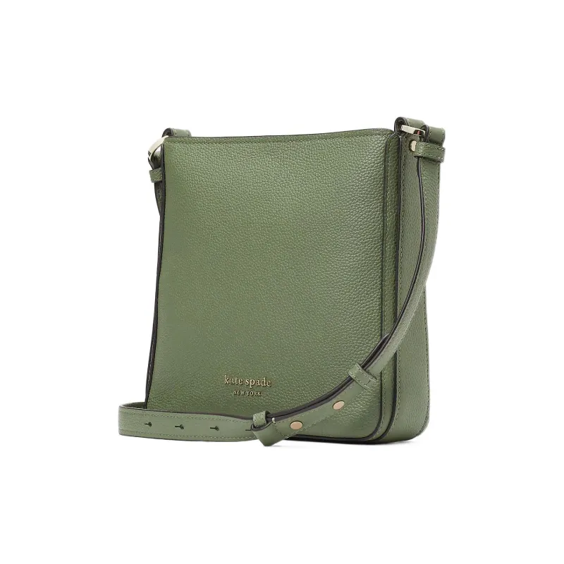 Kate Spade Hudson Litchi Grain Leather Messenger Bag Shoulder Bag Crossbody Bag Small Size Women's Olive Green-1