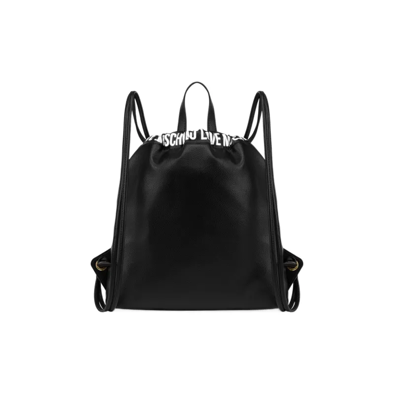 LOVE MOSCHINO Polyurethane Bucket Bag Backpack Women's Black-1
