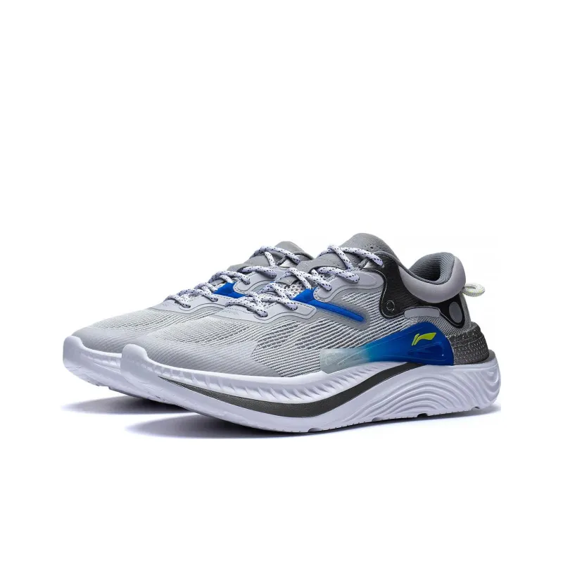 LiNing Spark Lite Anti Slip Wear Resistant Low Top Sports Casual Shoes Men's Gray Blue-2