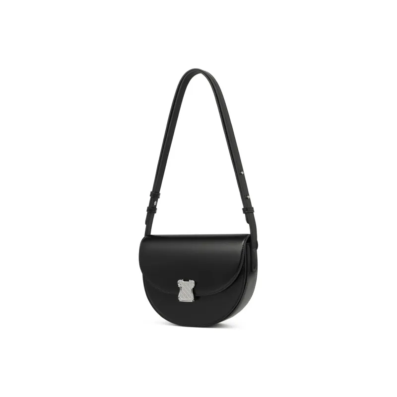 FIEDLE&SISSI Top Grain Cow Leather Portable Crossbody Bag, Shoulder Bag Regular Women's Piano Black-1