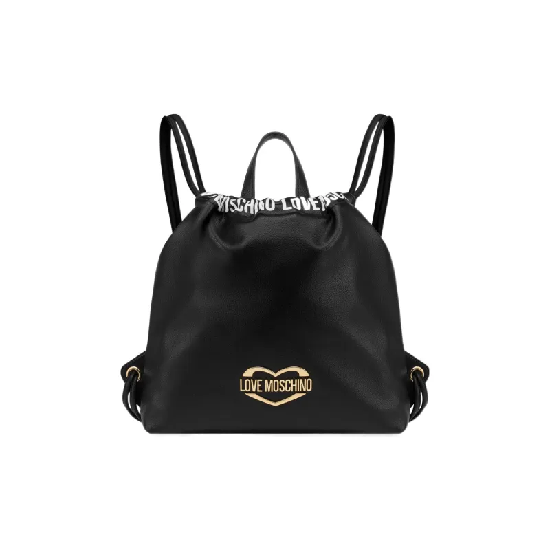 LOVE MOSCHINO Polyurethane Bucket Bag Backpack Women's Black-0