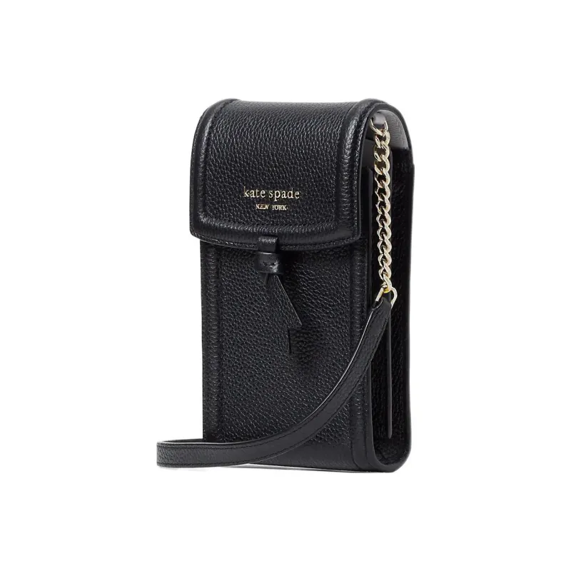 Kate Spade Knott Litchi Grain Leather Cell Phone Pouch Shoulder Bag Crossbody Bag Women's Black-1