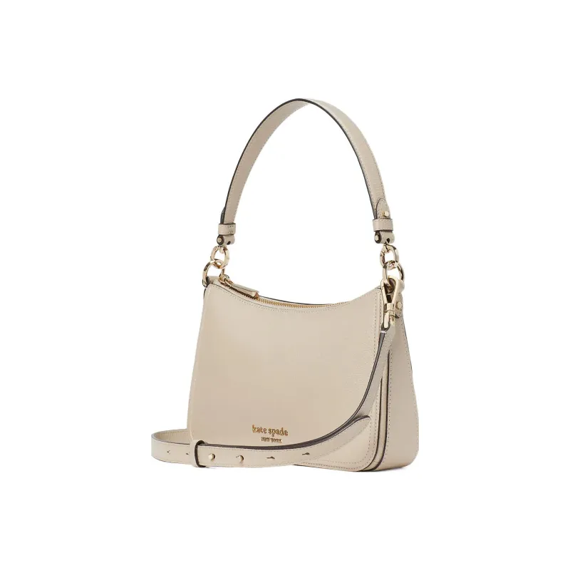 Kate Spade Hudson Litchi Grain Leather Saddle Bag Portable Crossbody Bag Shoulder Bag Women's Light Khaki-1