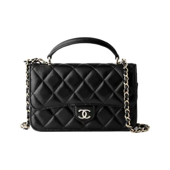 CHANEL Clutch/Phone Holder With Chain Black