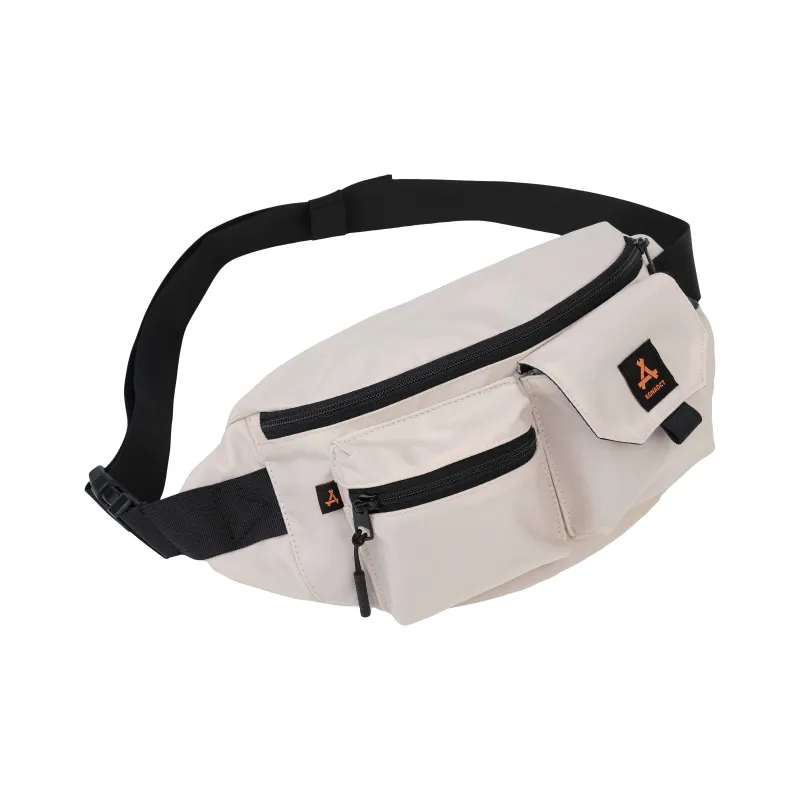 KONADCT Nylon Shoulder Bag, Fanny Pack, Crossbody Bag, Sling Bag Unisex Black/White-11
