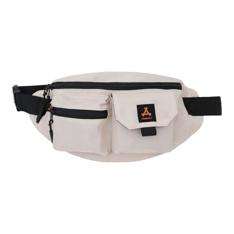 KONADCT Nylon Shoulder Bag, Fanny Pack, Crossbody Bag, Sling Bag Unisex Black/White-9