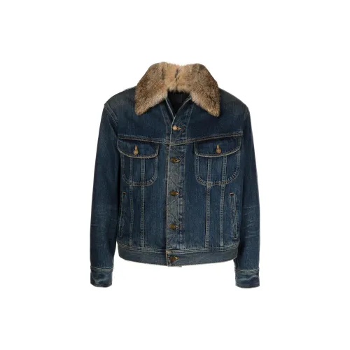 SAINT LAURENT Denim Jackets Men Blue