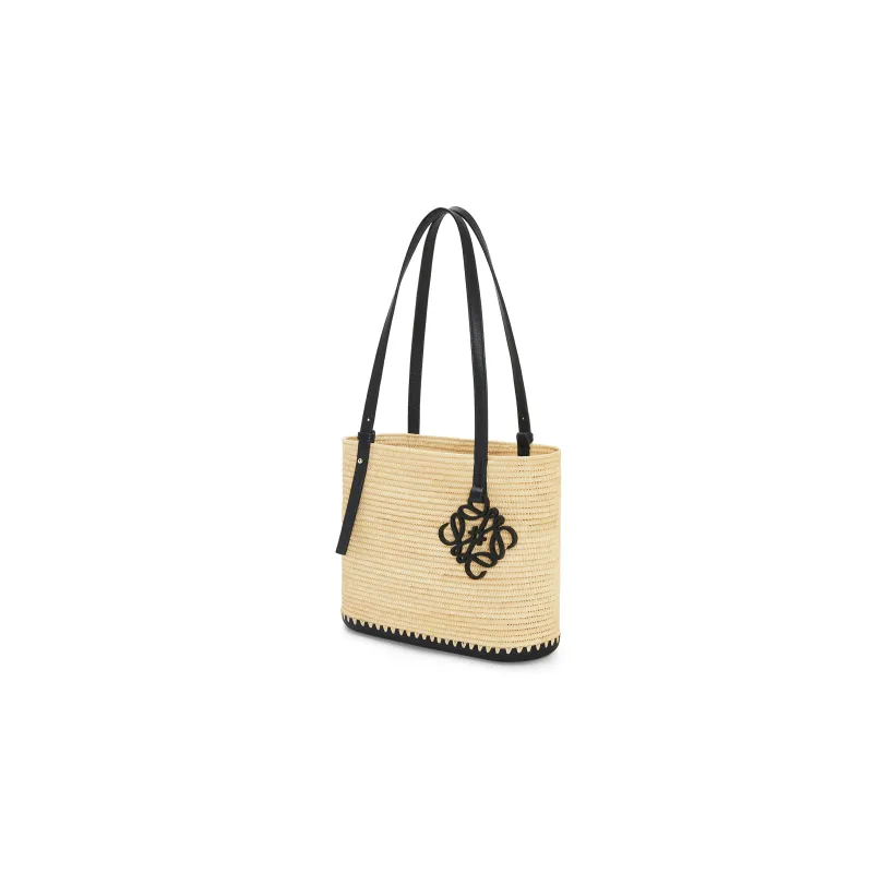 LOEWE Basket Cow Leather Handbags Shoulder Bags Women's Natural & Black-1