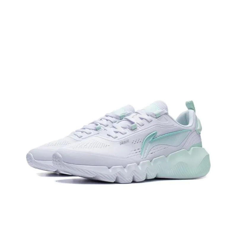 LiNing FLEX Anti Slip Wear Resistant Low Top Sports Casual Shoes Women's White Cyan-2