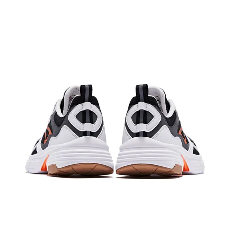 QIAODAN Abrasion Resistant Breathable Low Top Running Shoes Men's Black White Orange-3