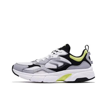 QIAODAN Durable Breathable Low Top Running Shoes Men's Gray Black Green