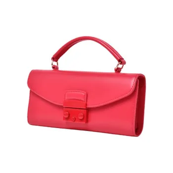 Furla Metropolis Collection Leather Wallet Shoulder Bag Crossbody Bag Handbag Women's Red