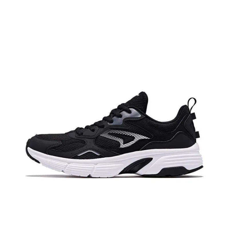 QIAODAN Slip Resistant And Breathable Low Top Running Shoes Men's Black White-0