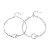 Interlocking Double Ring Couple Bracelet
