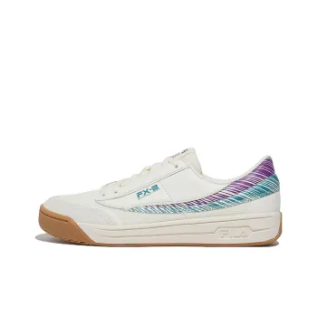 FILA O.T Authentic T5 Anti-Slip Wear-Resistant Low-Top Skateboard Shoes Unisex White Brown Korean Style