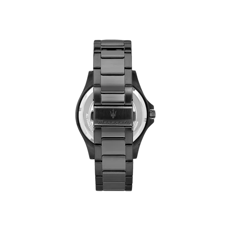 Maserati Wrist Watch Mechanical Movement Stainless Steel Watchband 44mm Black Dial Men's Watches-7