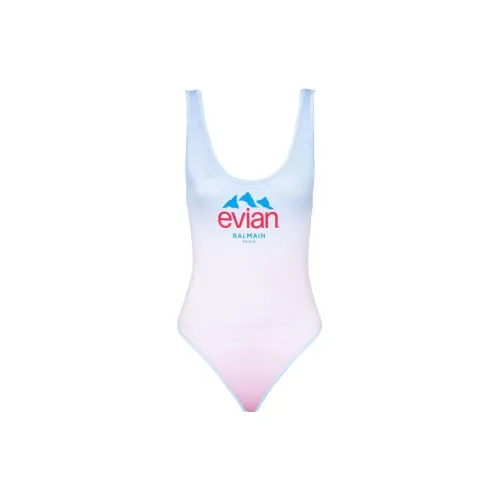 Evian X BALMAIN One-Piece Swimsuits Women's Blue Pink