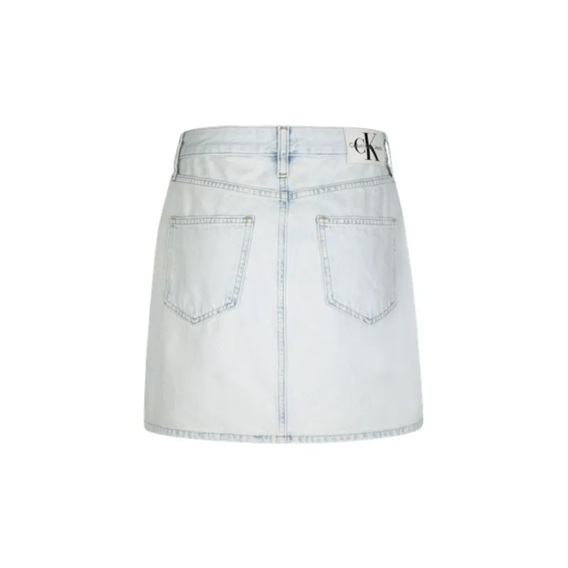 Calvin Klein Denim Short Skirts Women's Denim Light Blue-1