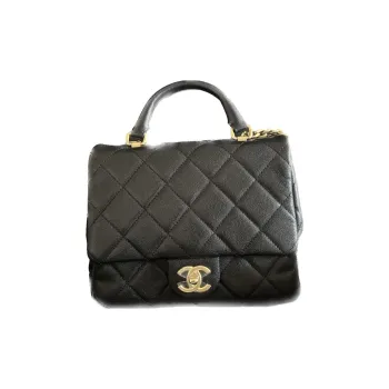 CHANEL 23P SS Calfskin Handbag, Shoulder Bag, Crossbody Bag Women's Black